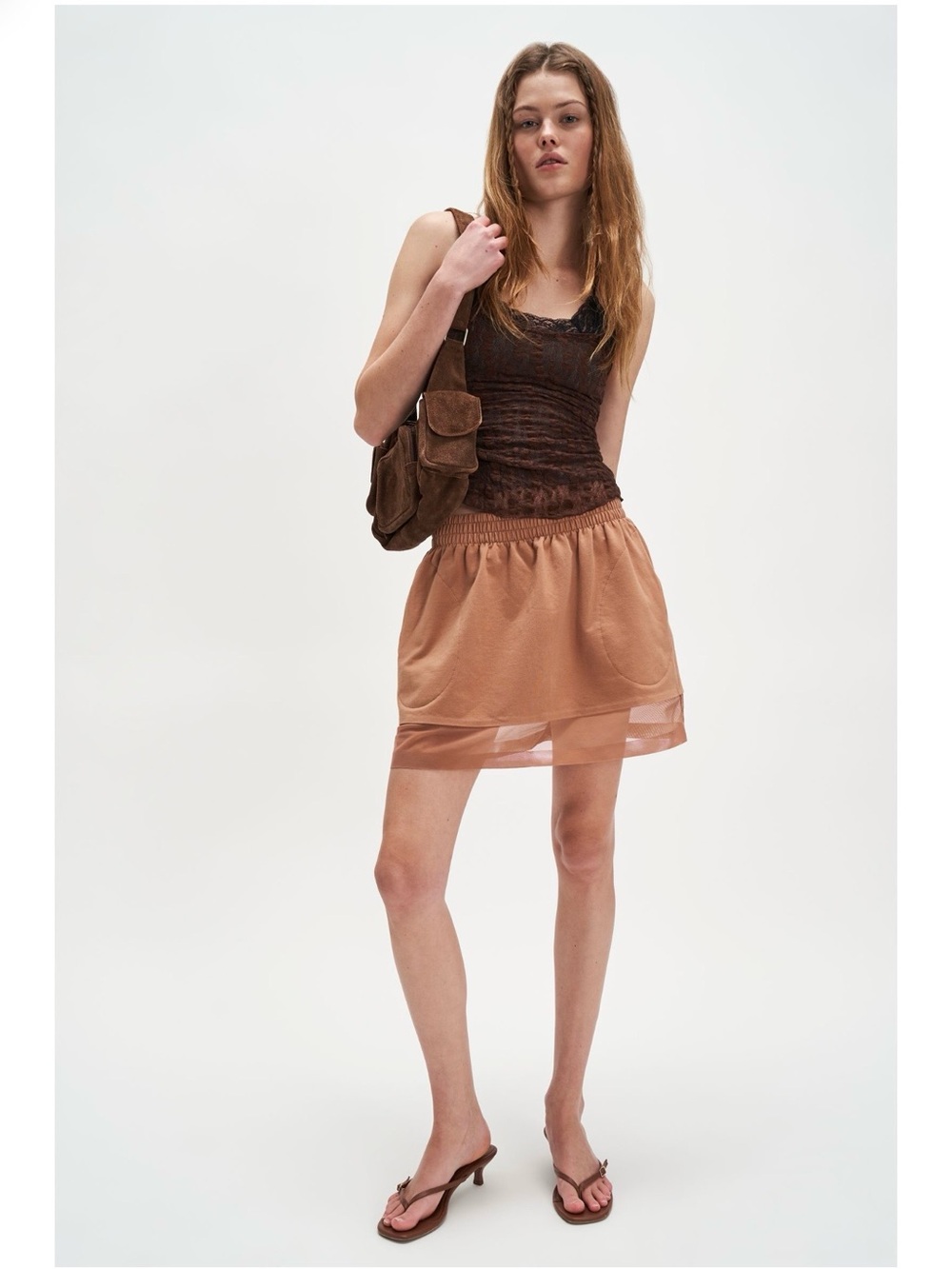 Free People Norma Kamali Boyfriend Layered Mini Skirt with Size Medium NWT